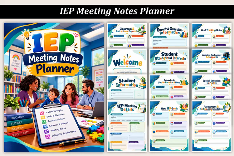 IEP Meeting Notes Planner | Printable Special Education