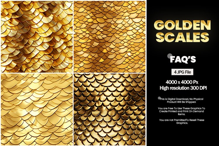 Golden Scales Square Coaster - 04 Variations