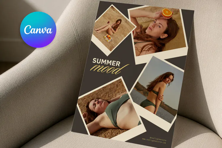 Stacked Photo Collage Editable Canva Template | Printable