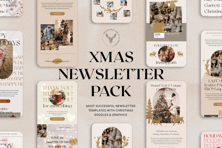 Christmas Newsletter Templates Pack example image 1