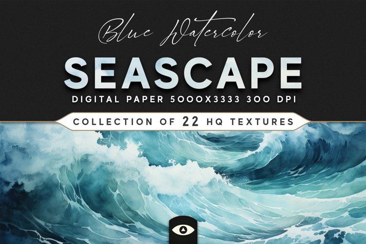 Blue Watercolor Seascape Texture Pack