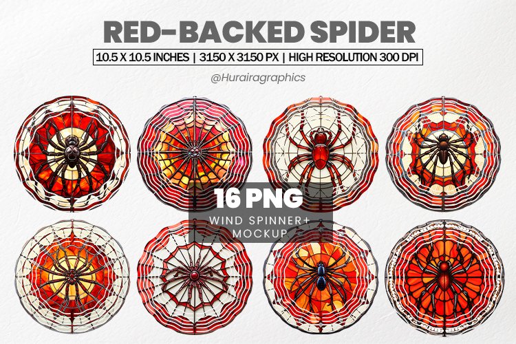 Red Backed Spider Wind Spinner Sublimation Bundle