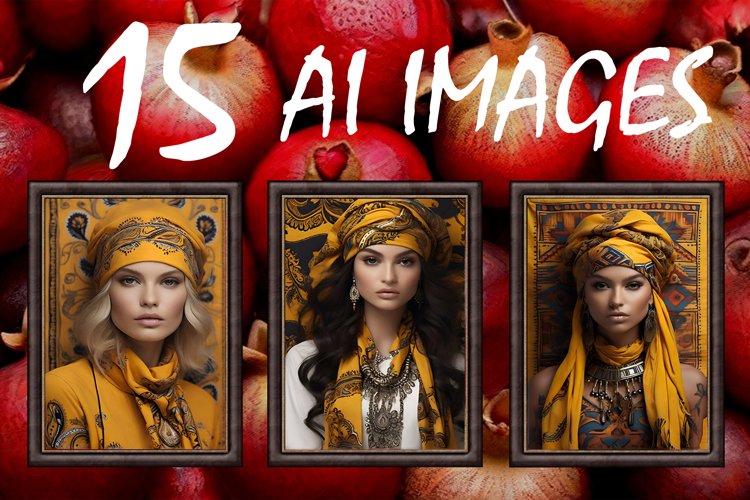 BOHEMIAN STYLE PORTRAITS - Pack of 15 Printable images