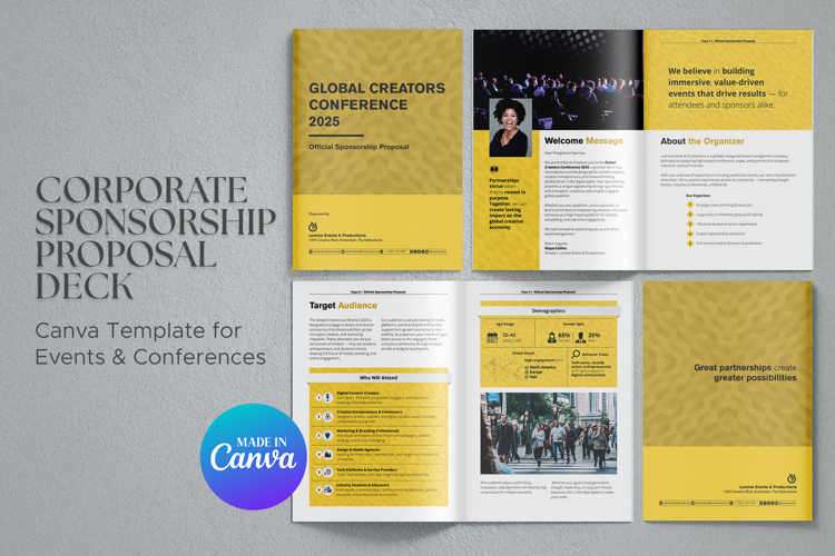 Corporate Sponsorship Proposal Deck Canva Template