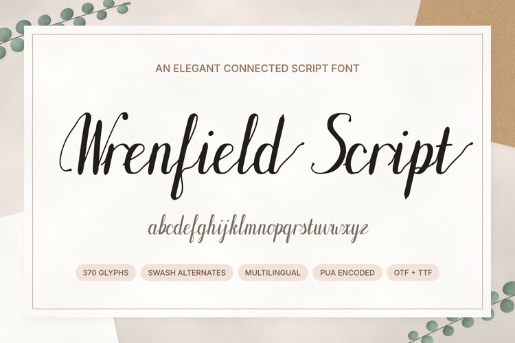Wrenfield Script - Elegant Calligraphy Font example image 1