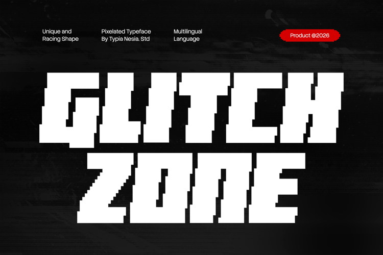 Glitch Zone - Modern Pixel Racing Game Font