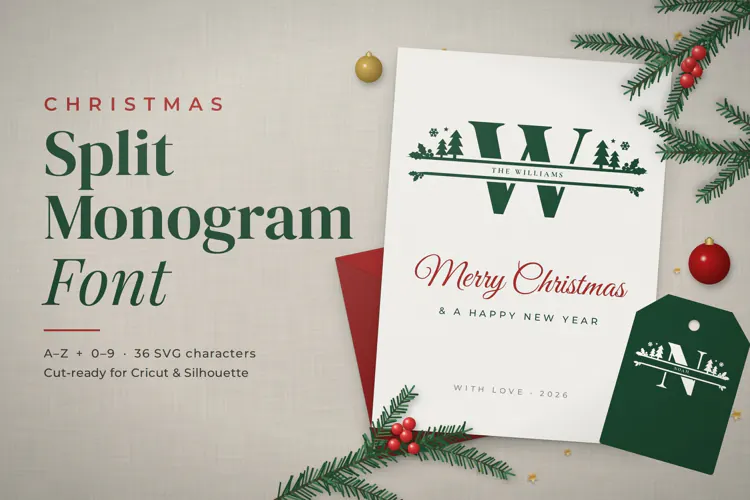 Christmas Split Monogram Font