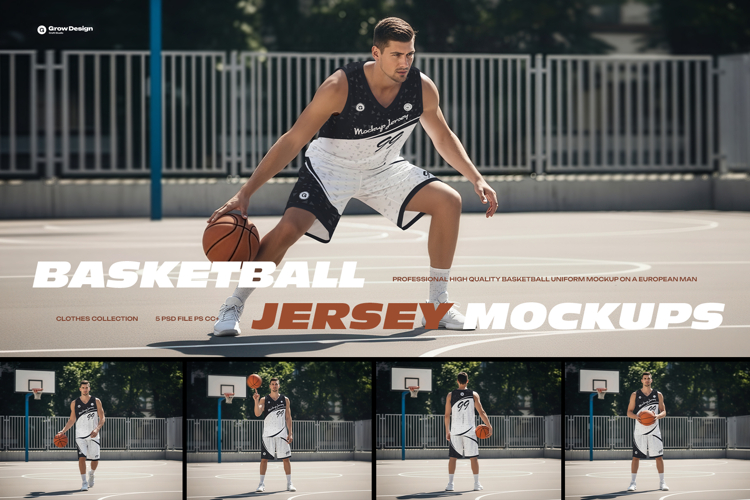 Basketball Uniform Mockups on a European Male