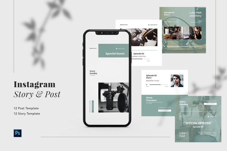 Podcast Instagram Post & Story Template