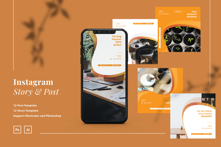 Elegant Company Instagram Post & Story Template