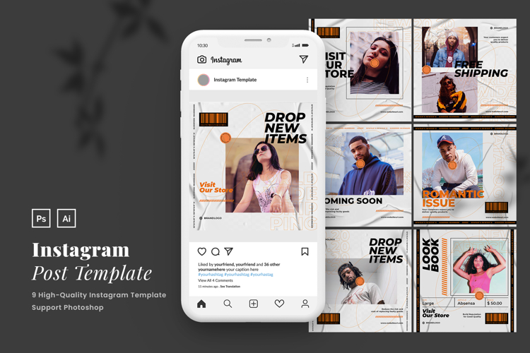 Urban Neon Instagram Post Template Vol.2