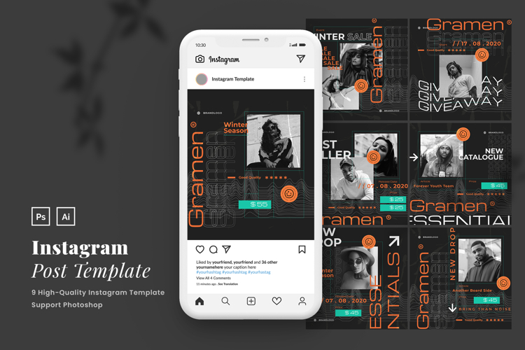Urban Neon Instagram Post Template Vol.1