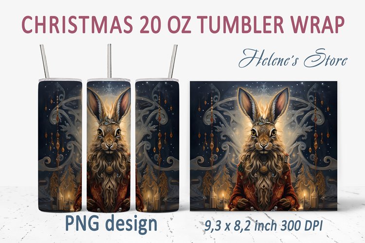Christmas tumbler wrap | Christmas bunny sublimation PNG