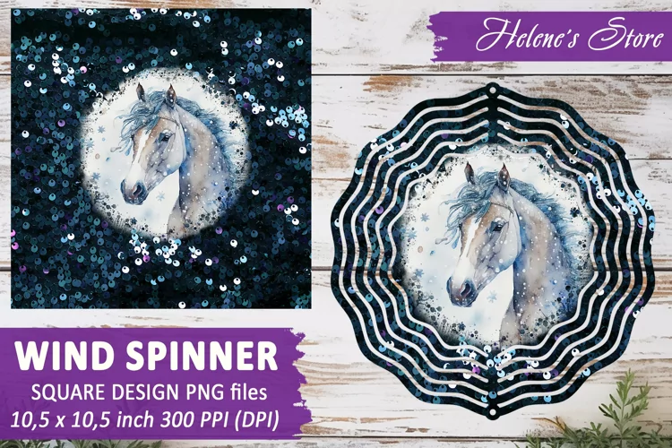 Christmas Horse Wind Spinner|Wind spinner sublimation design