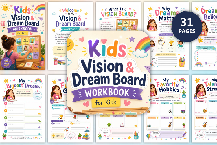 Kids Vision & Dream Board Workbook