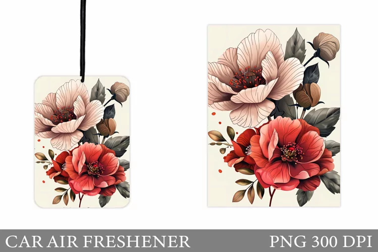Flowers Car Air Freshener. Car Air Freshener Sublimation