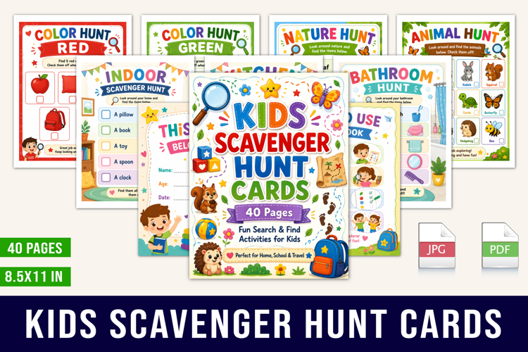 Kids Scavenger Hunt Cards