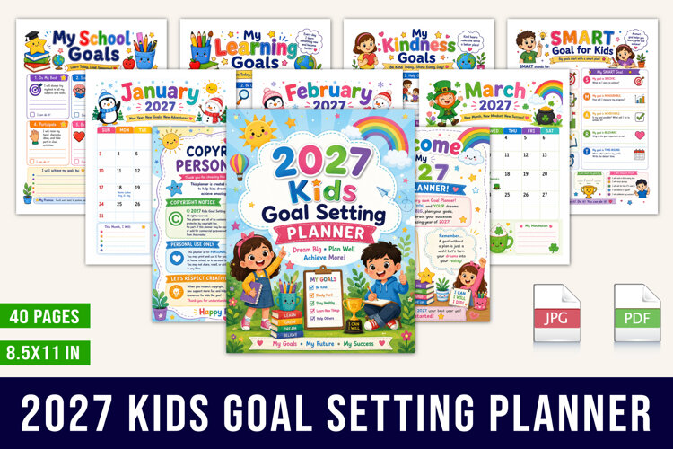 2027 Kids Goal Setting Planner example image 1