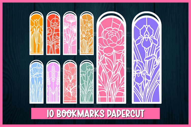 Floral Bookmarks Paper cut SVG Laser cut,Cricut,Silhouette