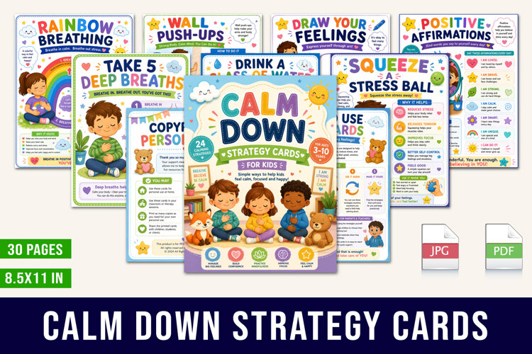 Calm Down Strategy Cards example image 1