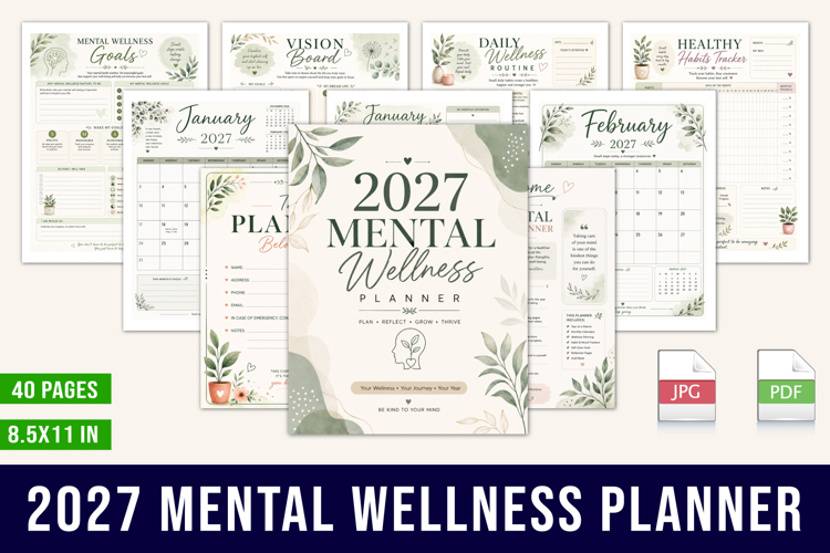 2027 Mental Wellness Planner example image 1