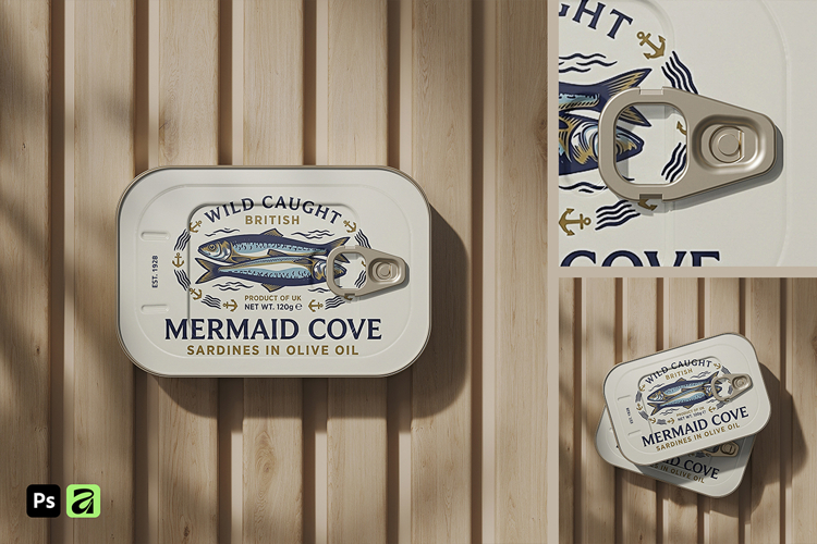 Metal Food Can with Ring Pull Mockup