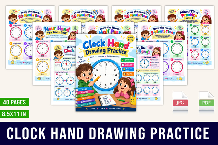Clock Hand Drawing Practice example image 1