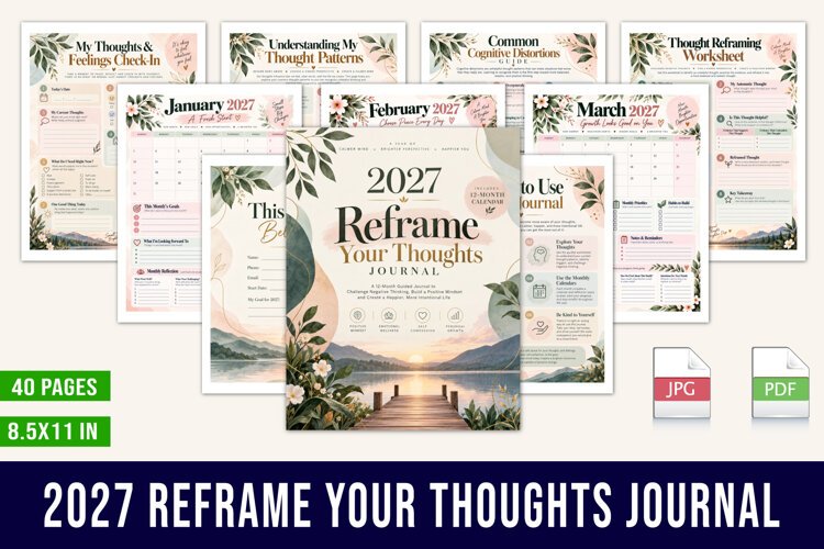 2027 Reframe Your Thoughts Journal example image 1