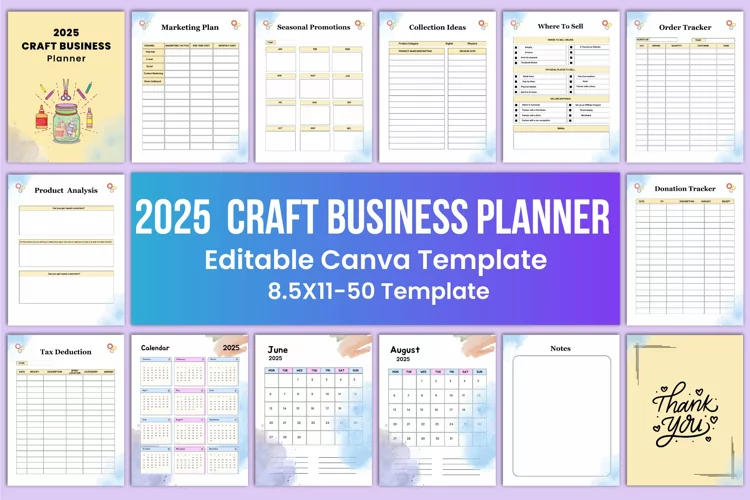 2025 Craft Business Planner Canva Interior