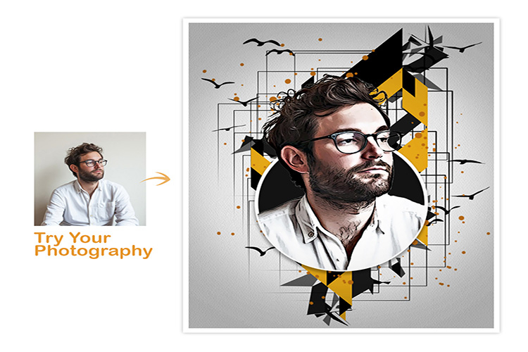 Modern Polygon Art Photo Effect