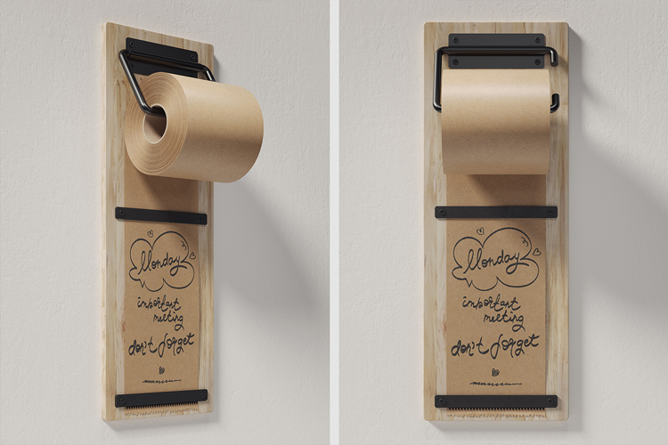 Kraft Paper Wall Roller Mockup