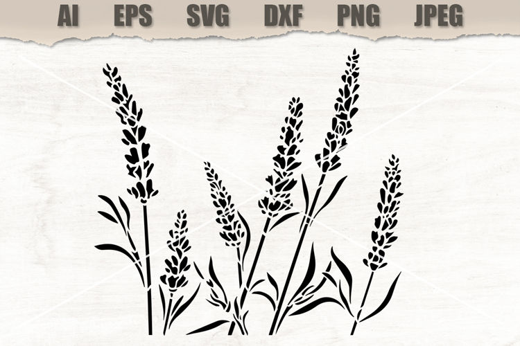 Stencil Lavender Flowers