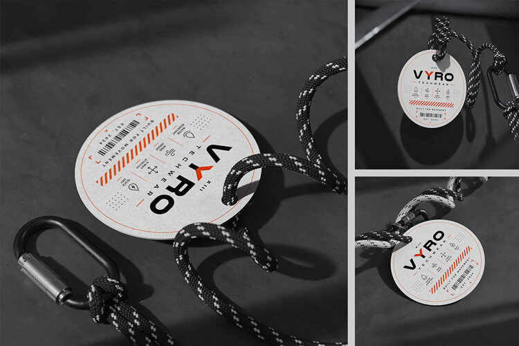 Round Paracord Carabiner Tag Mockup example image 1