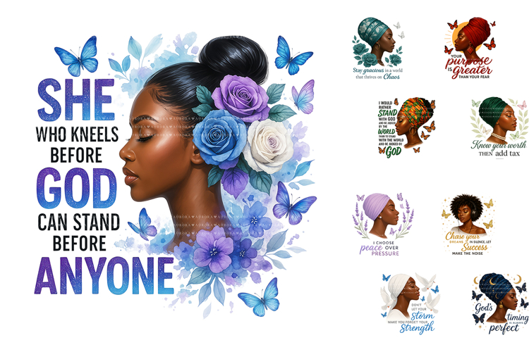 Black Woman Christian Sublimation Designs