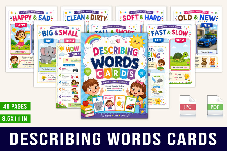 Describing Words Cards example image 1