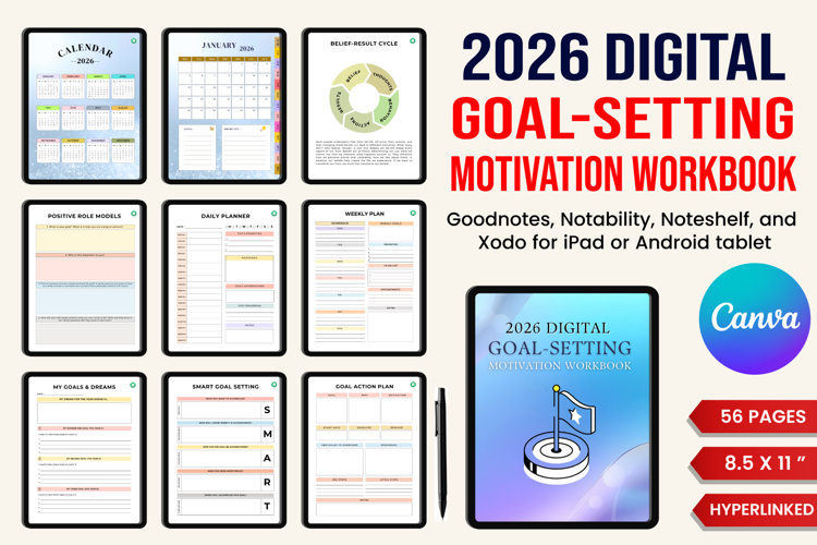 2026 Digital Goal-Setting & Motivation Workbook