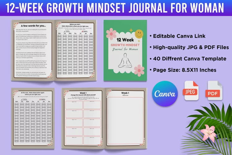 12-Week Growth Mindset Journal for Woman