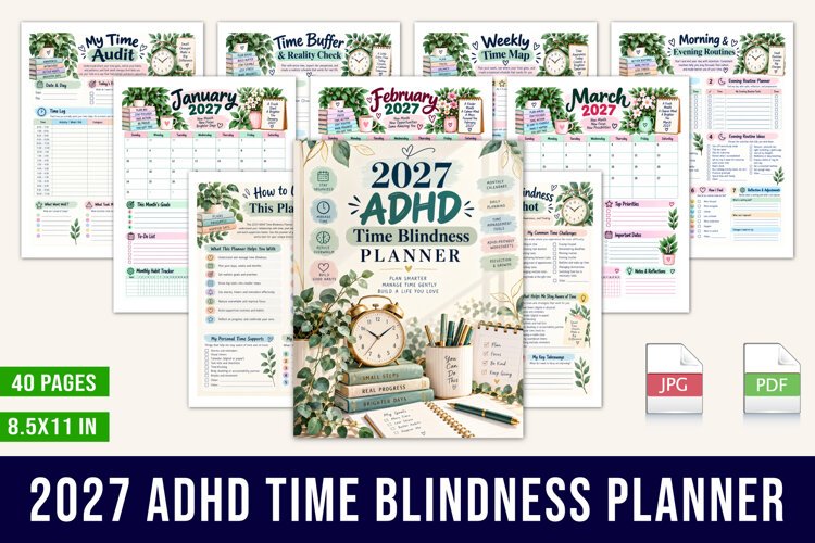 2027 ADHD Time Blindness Planner example image 1