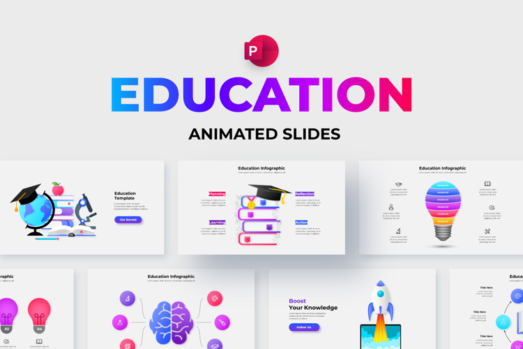 Animated Education PowerPoint Presentation Template