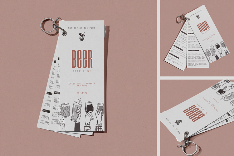 Ring-Bound Menu Cards Mockup
