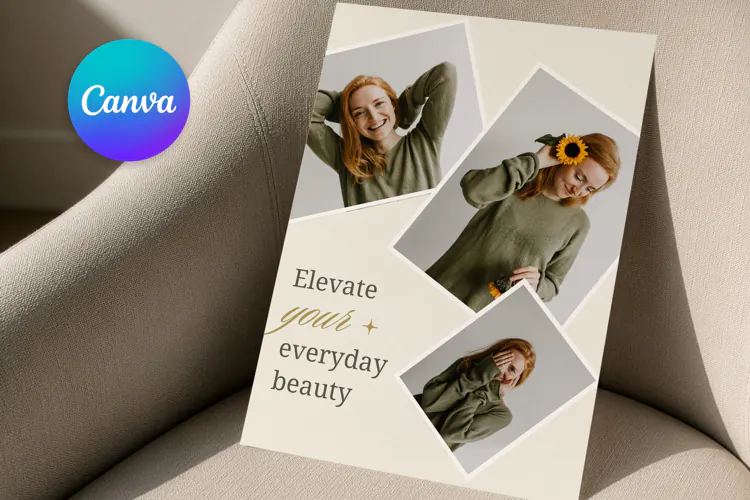 Tilted Polaroid Photo Collage Template | Editable Canva