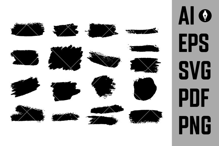 set of grunge brush strokes. Vector design element example image 1