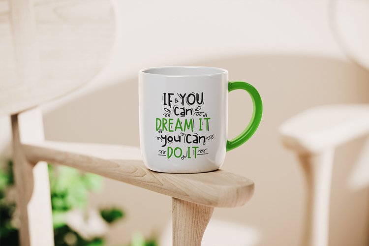 Ceramic Mug on the Chair Arm Mockup
