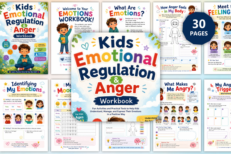 Kids Emotional Regulation & Anger Workbook