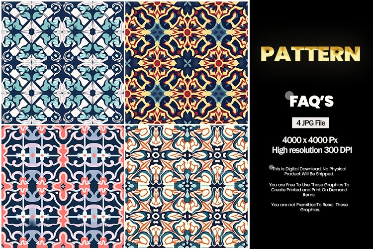 Pattern Square Coaster - 04 Variations example image 1