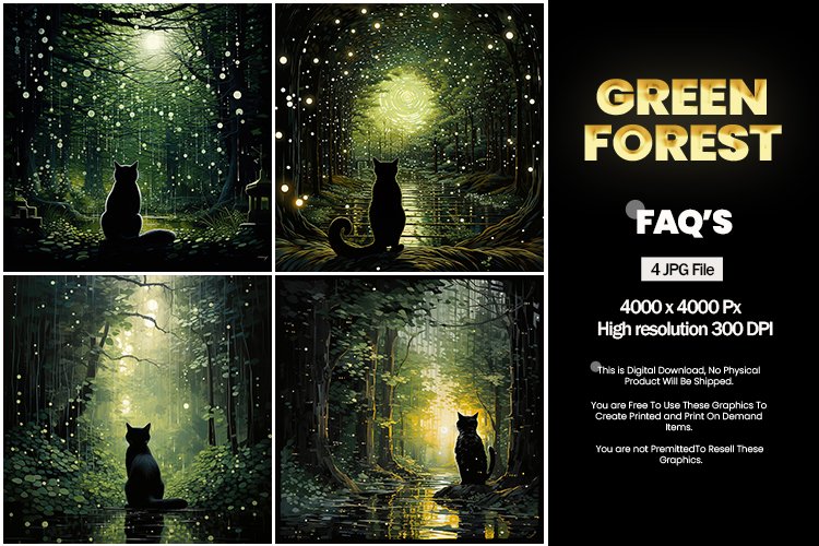 Green forest Square Coaster - 04 Variations