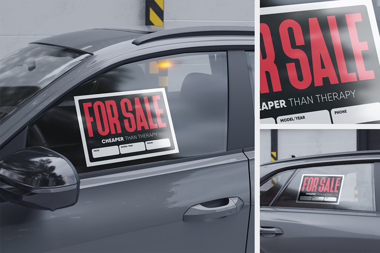 Car For Sale Sign Mockup