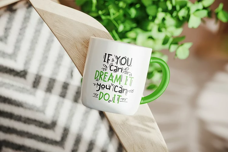 Branding Coffee Cup on the Chair Arm Mockup