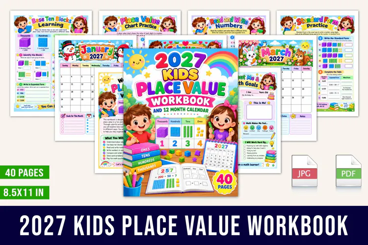 2027 Kids Place Value Workbook
