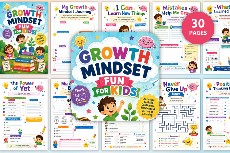Growth Mindset Fun for Kids workbook